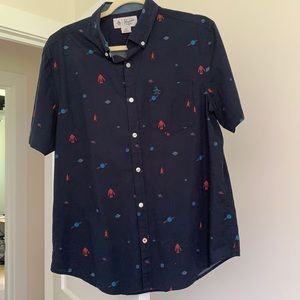 Large penguin short sleeve button down